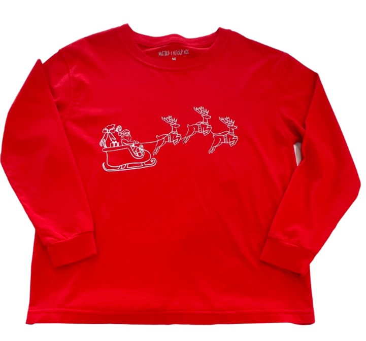 Long Sleeve - Red Santa Sleigh