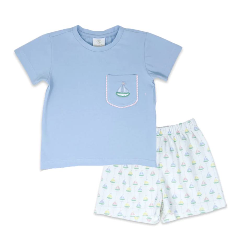 Charlie Short Set - Bluffton Blue, Seaside Sailboat