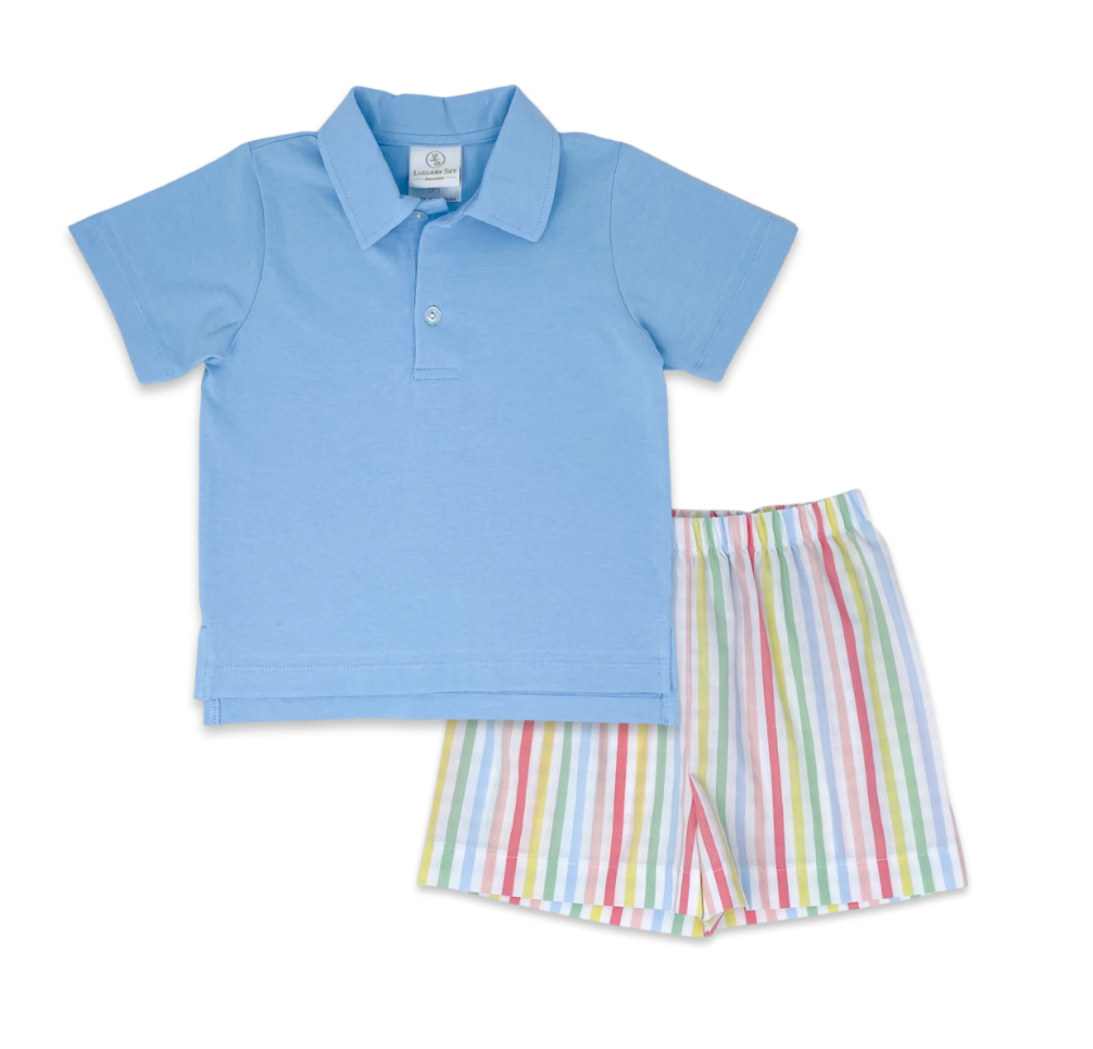 Parker Short Set - Baytown Blue, Rainbow