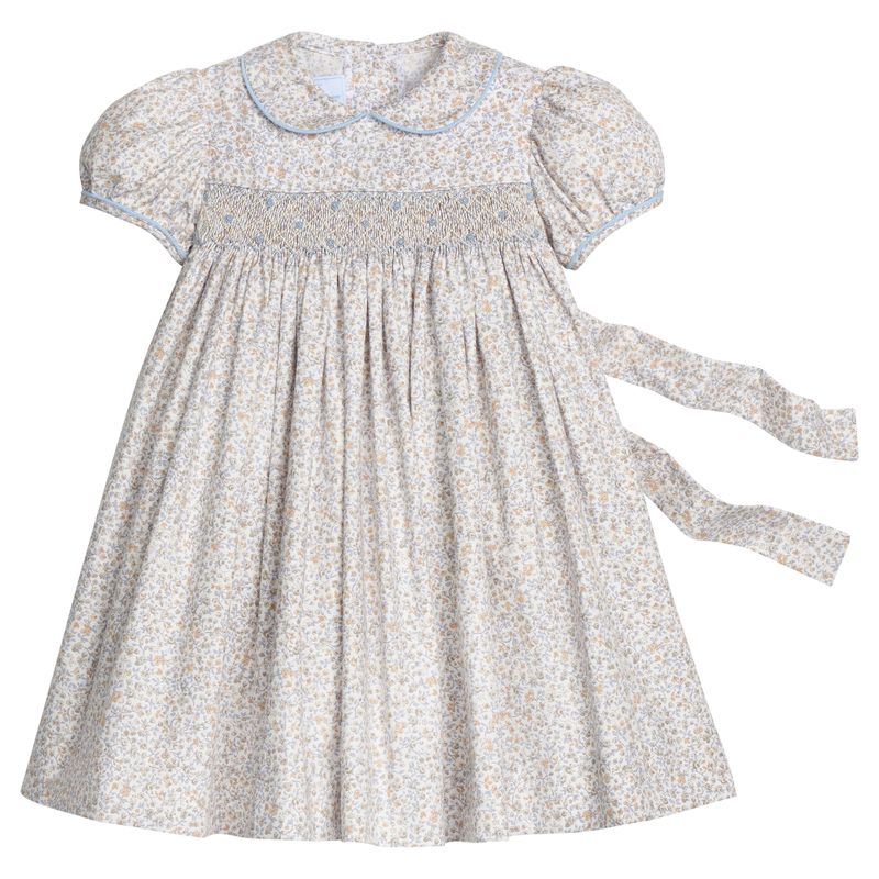 Smocked Peter Pan Dress- WInthrop Floral
