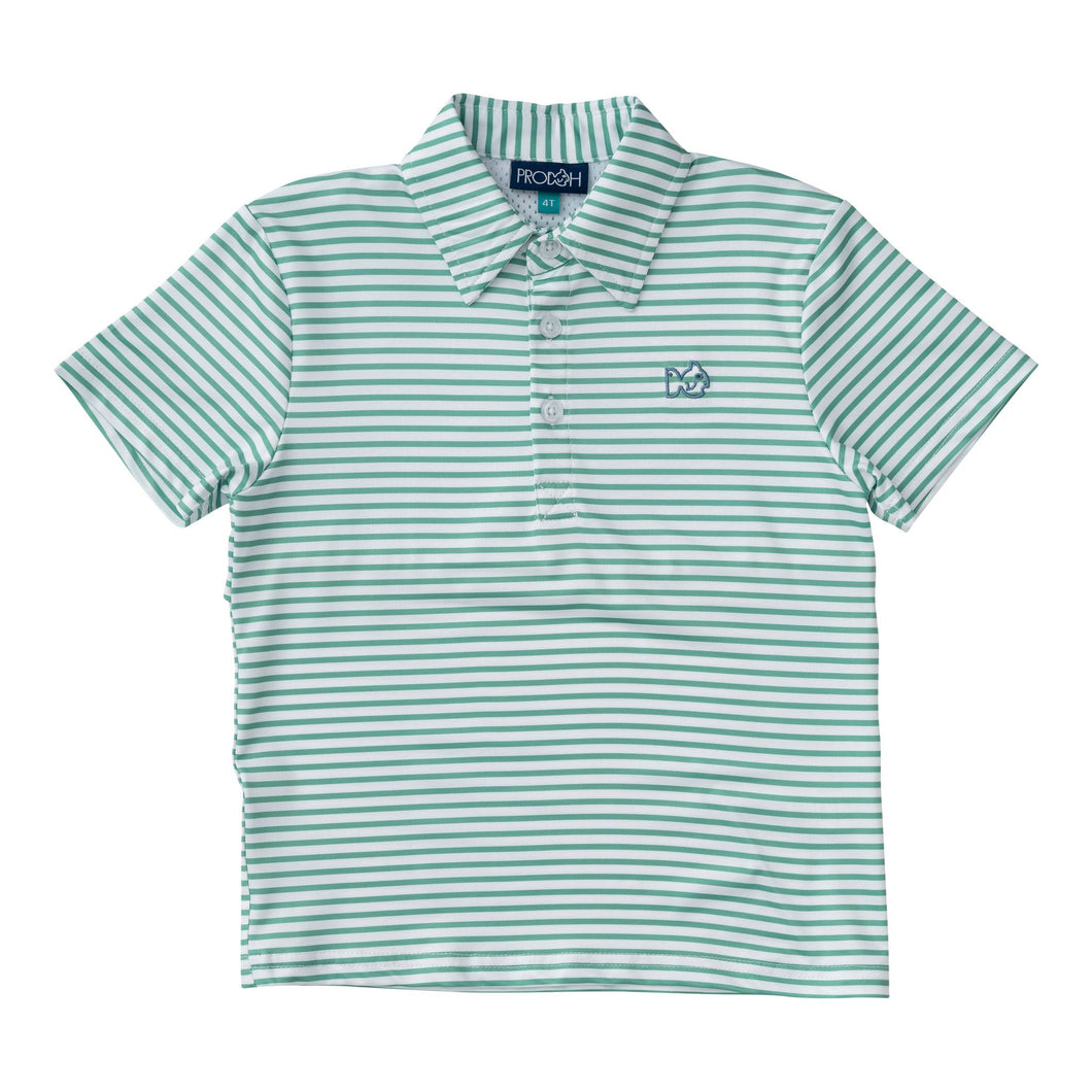 Performance Polo - Green Spruce Stripe