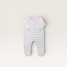 Load image into Gallery viewer, Striped Romper w/ Button in Legs
