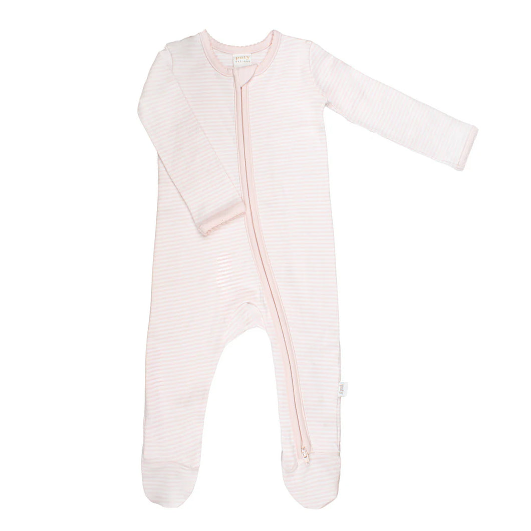 Striped Zipper Footie