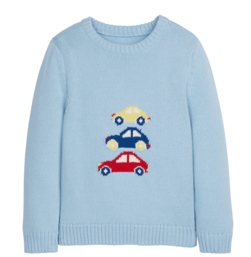 Intarsia Sweater - Stacked Cars