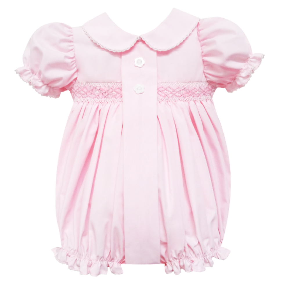 Sweetly Smocked Seawall Bubble - Pink