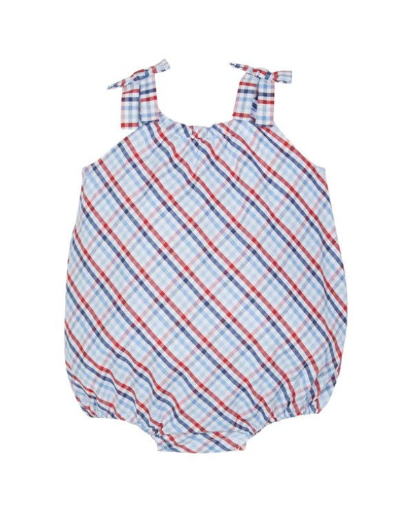 Tie Shoulder Bubble - Americana Plaid