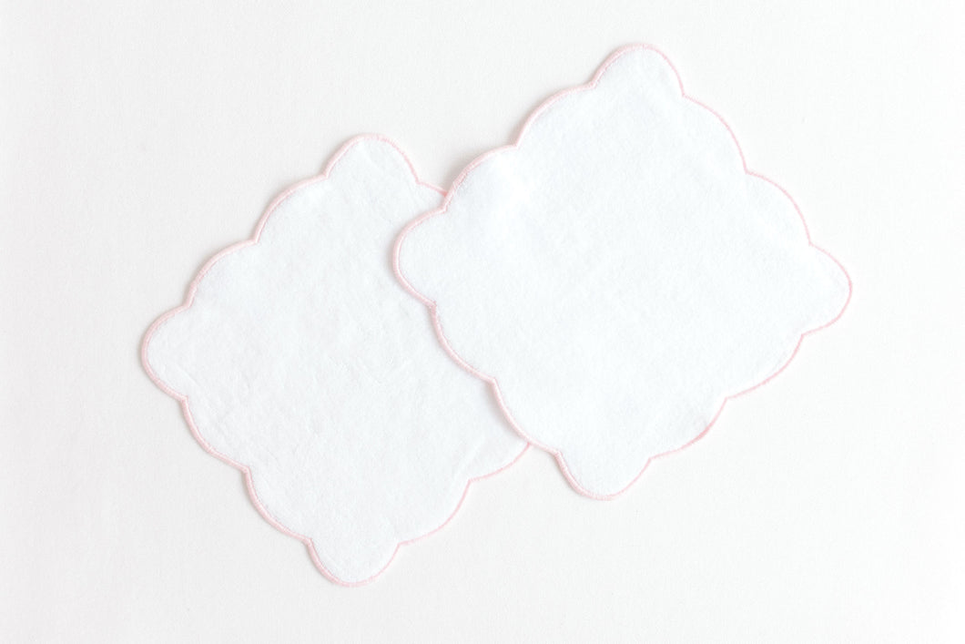 Wash Cloth Set- Pink Scallop