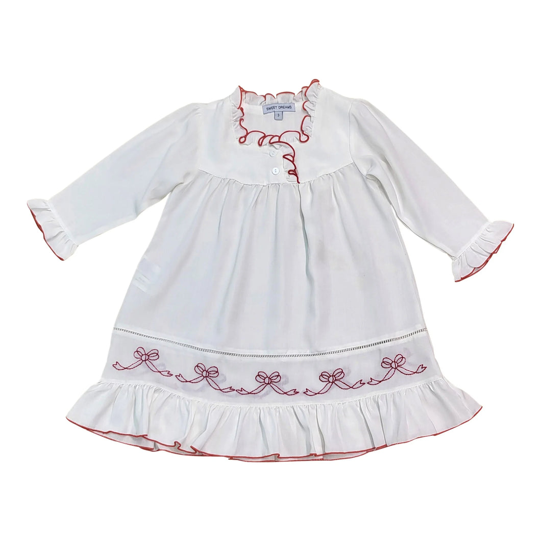 White Gown with Red Bows