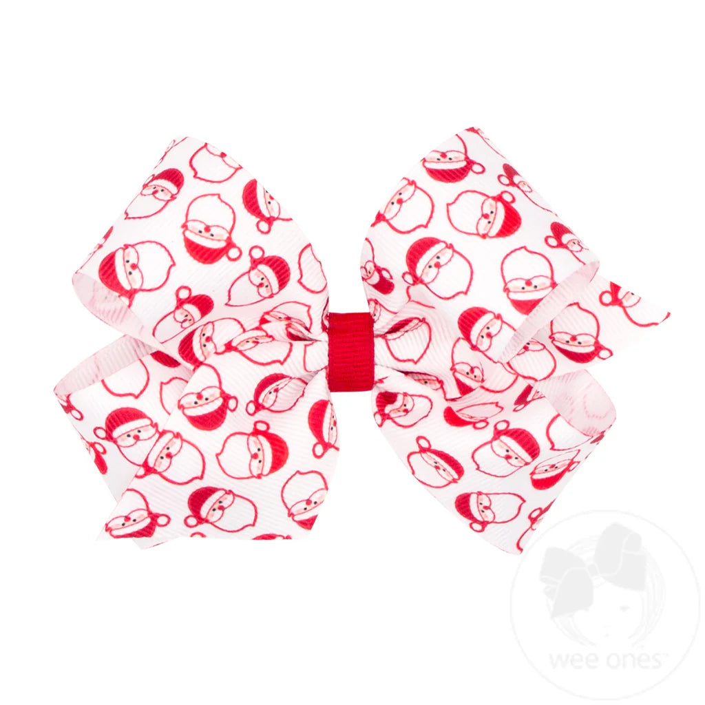 Medium White Santa Bow