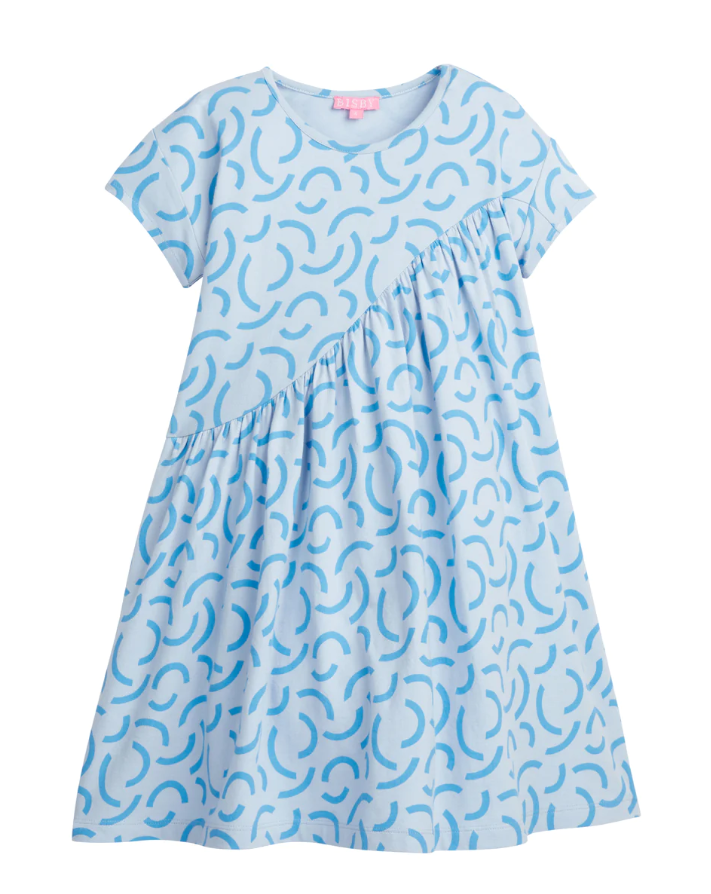 Swoop Dress - Blue Ripple