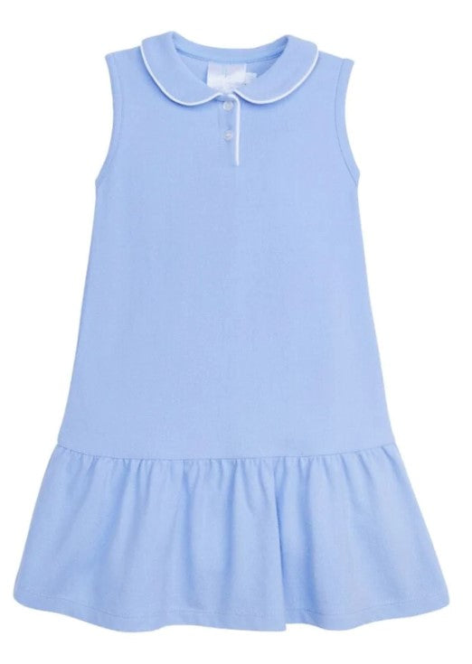 Sleeveless Polo Dress - Light Blue