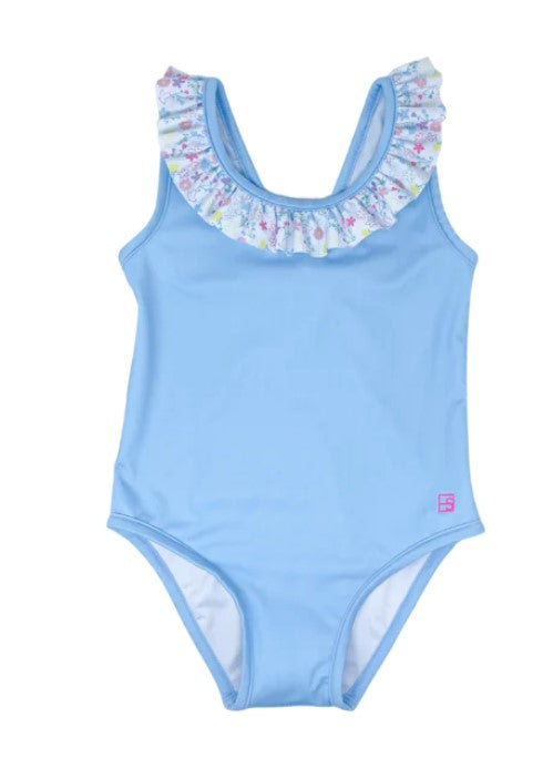 Sarah Swimsuit - Light Blue / Butterfly