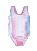 Load image into Gallery viewer, Beth Bathing Suit - Pink Stripe / Blue Stripe
