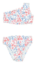 Load image into Gallery viewer, Two-Piece Scalloped Swim, Pink and Lavender Floral
